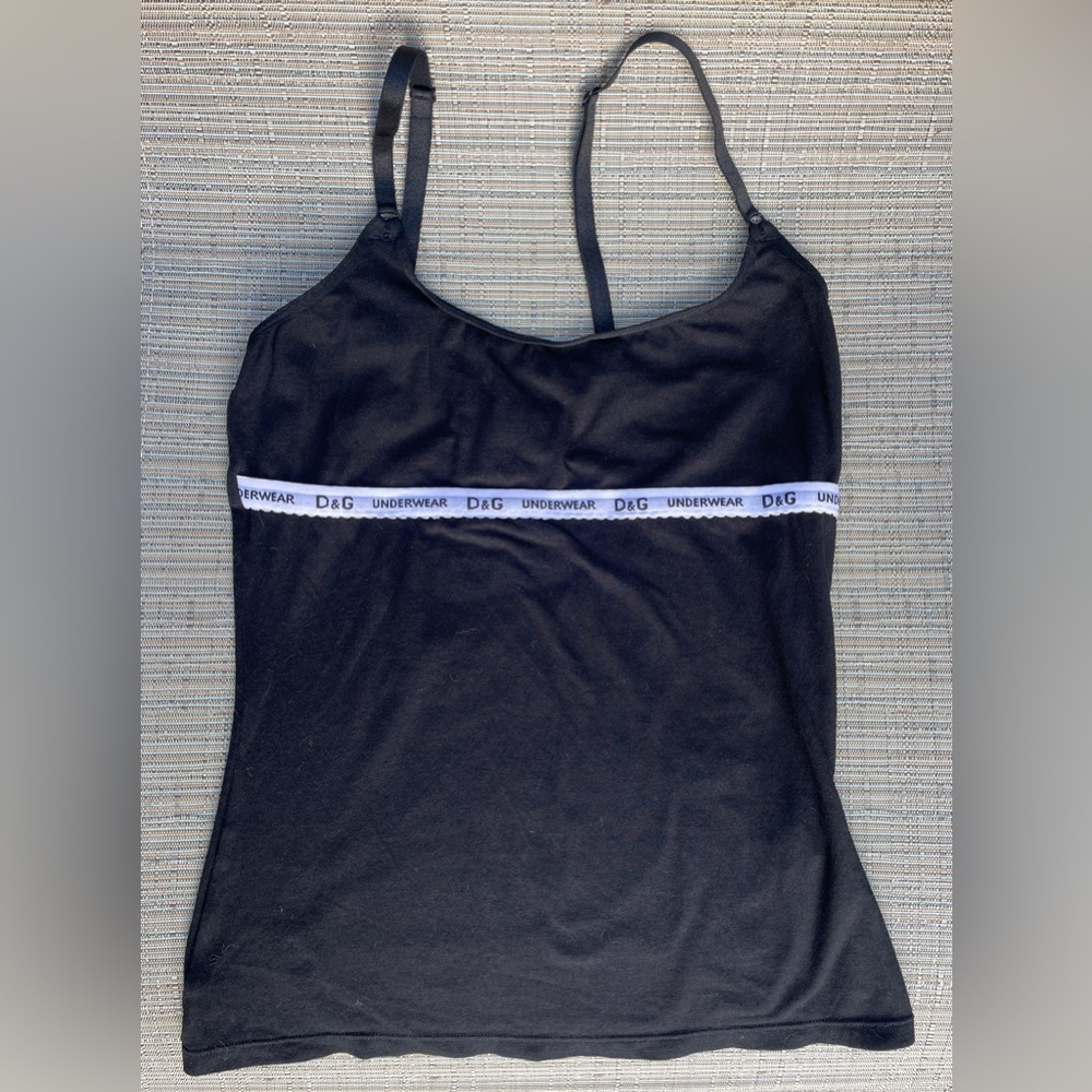 D&G Black Underwear tank top, spaghetti adjustable straps Dolce & Gabbana XS/S